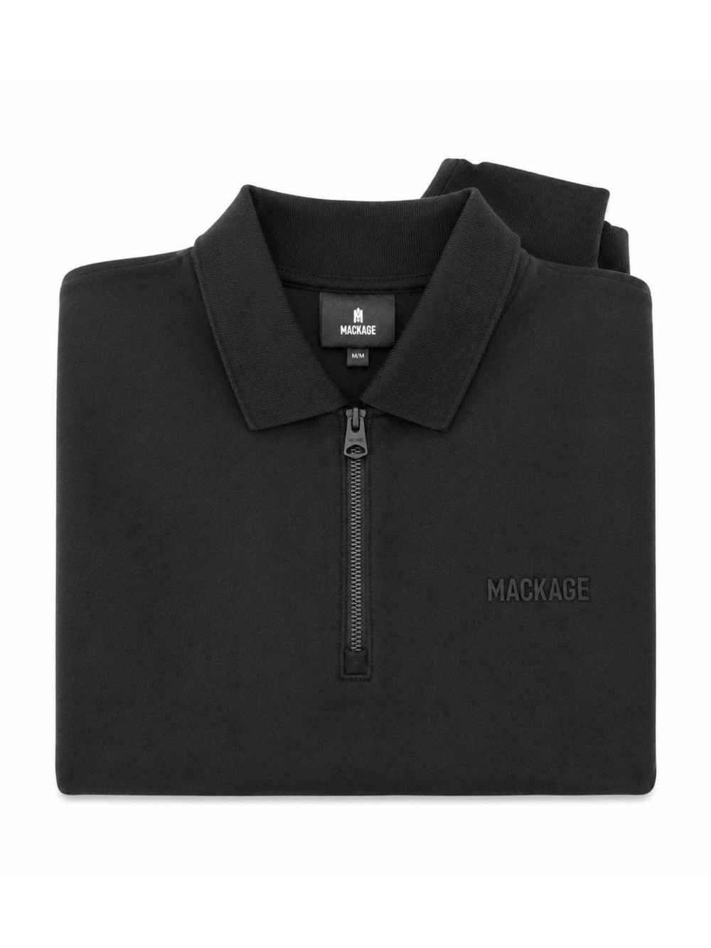 Mackage Men’s Black Half-Zip Polo
